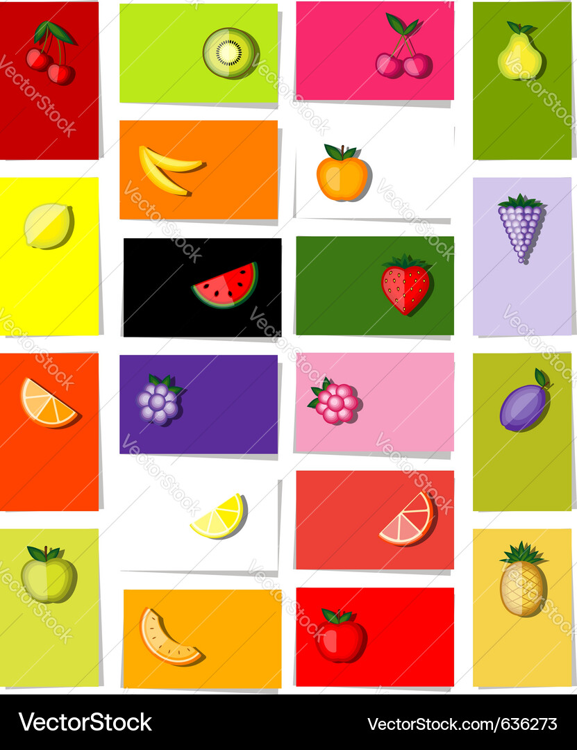 Fruits cards Vector Image