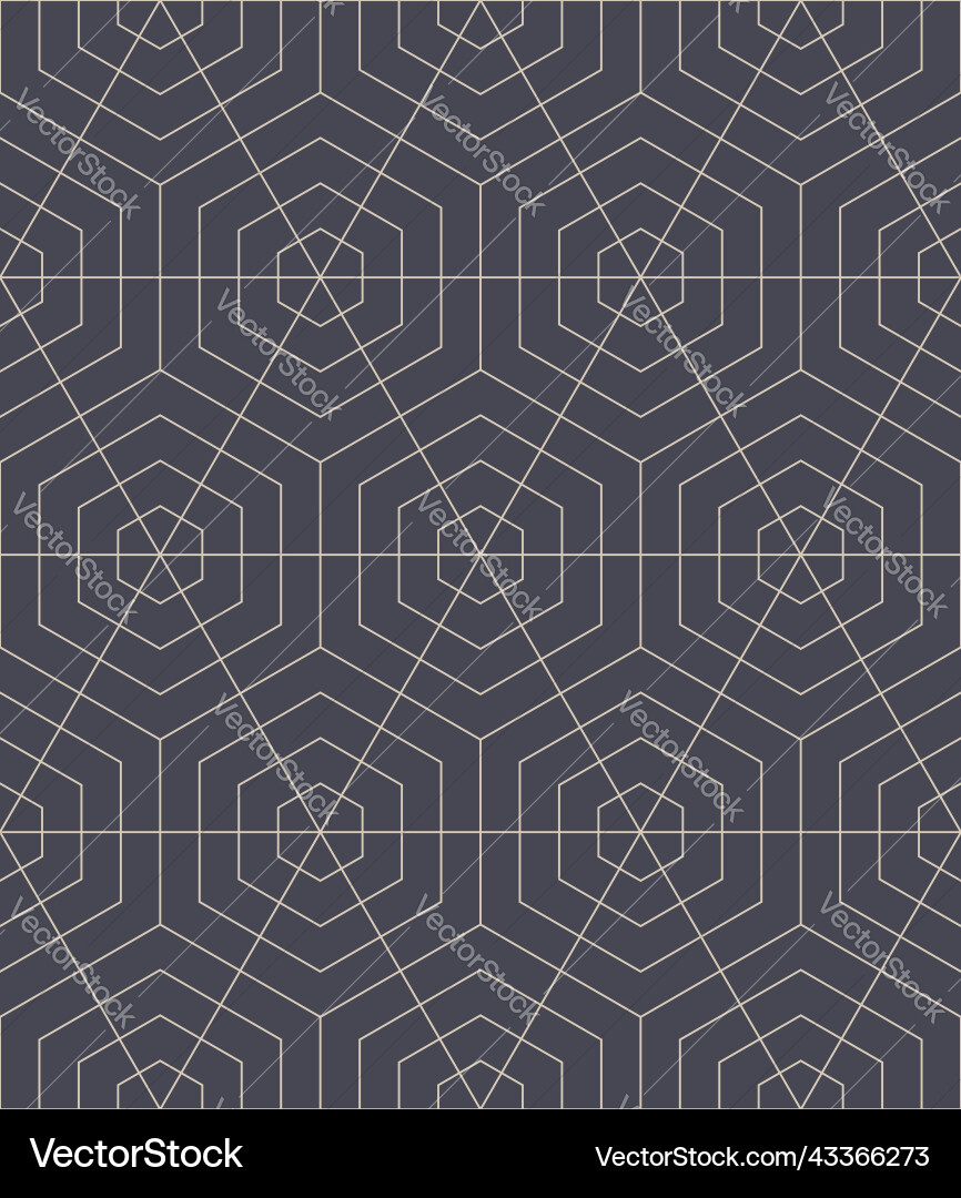 Geometrische hexagonale Gitterkontur nahtloses Muster Geometrische hexagonale Gitterkontur nahtloses Muster vektorbild