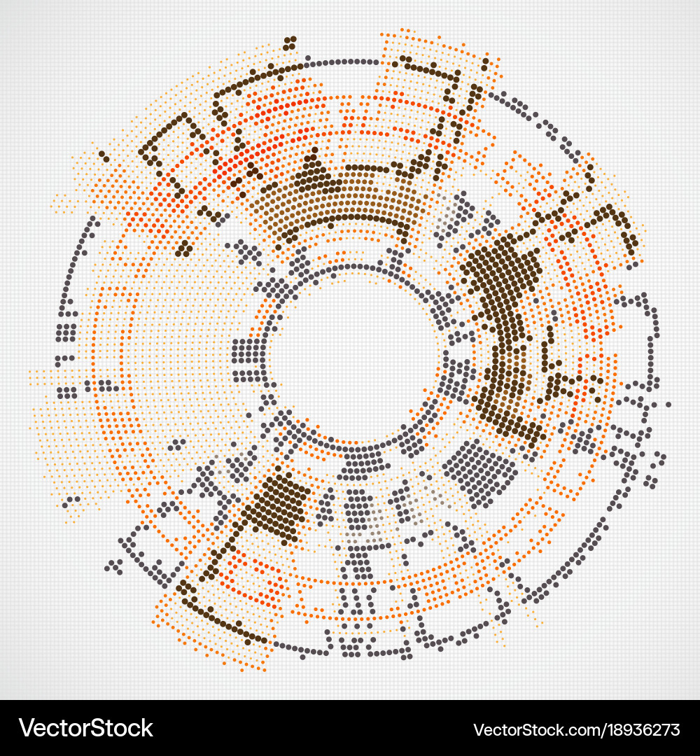 Halftone Tech Pattern vector image
