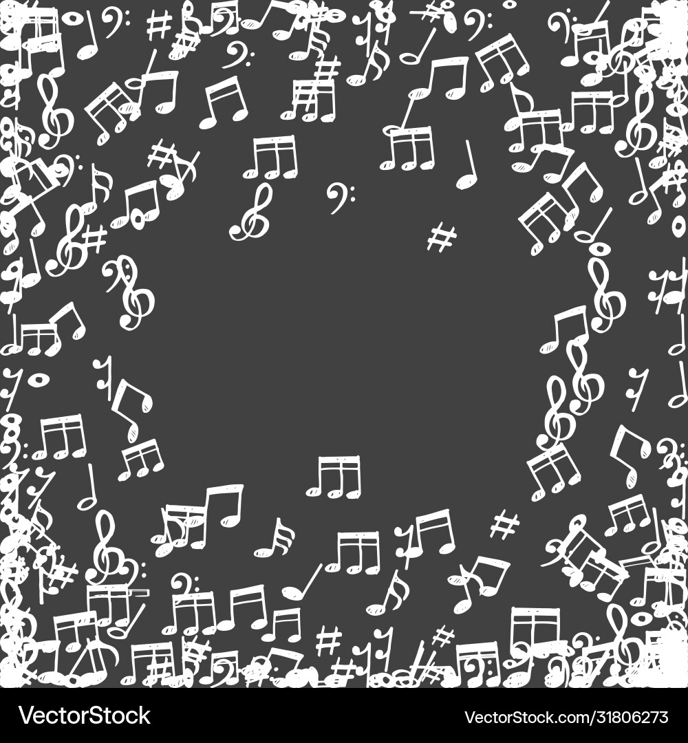 Music Notes Doodle Pattern Vector Image