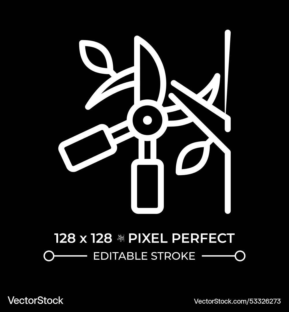 Pruning white linear icon for dark theme Vector Image