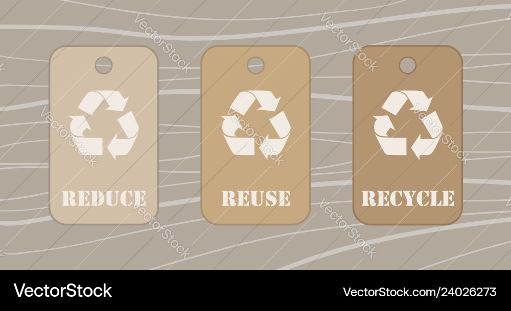 Reduce, Reuse, Recycle Tags vector image