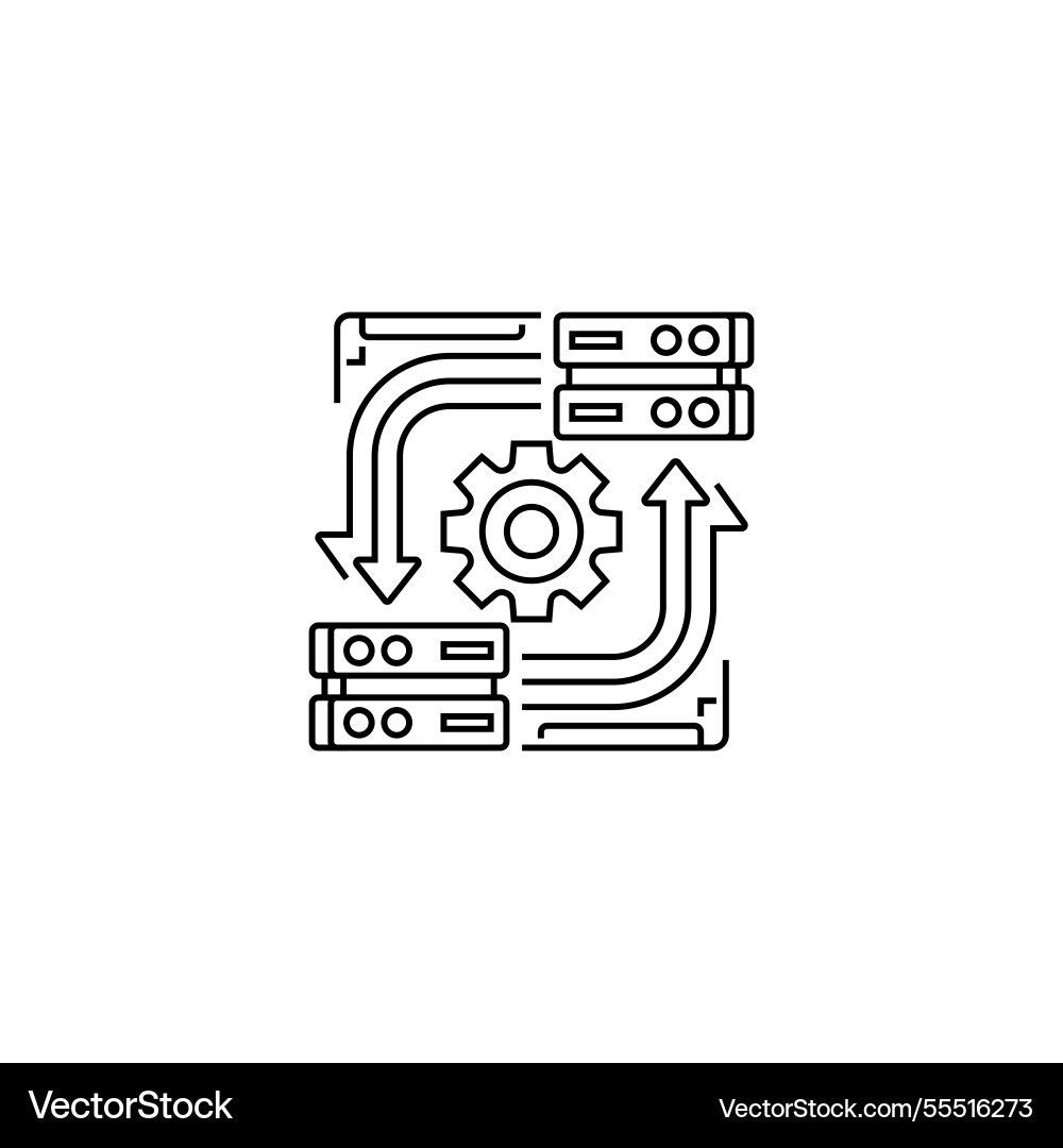 Redundant server line icon linear style sign Redundant server line icon linear style sign vector image
