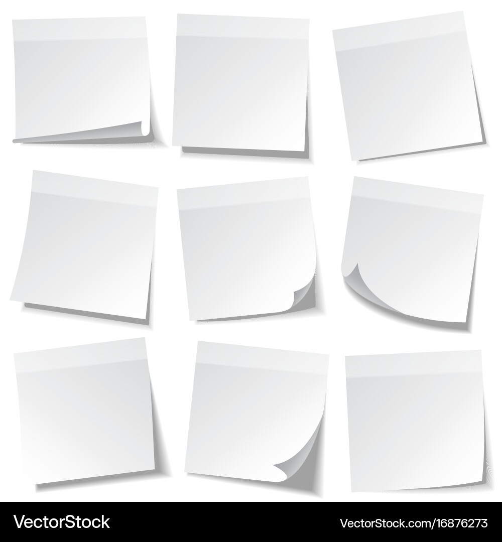 Sticky note with shadow isolated on transparent vector image