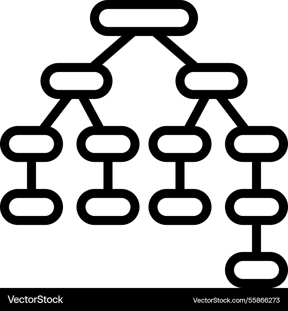 Syntax tree nlp line icon vector image