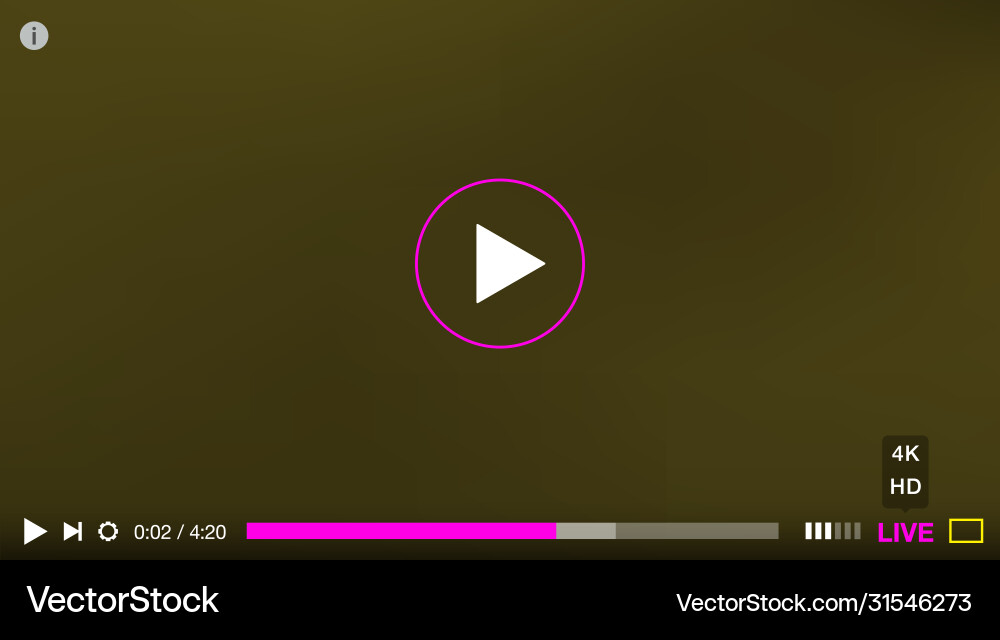 Web video player high resolutions streaming Vector Image