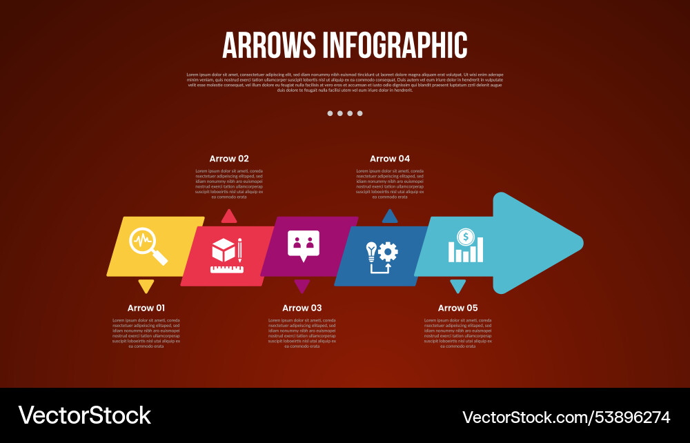 Arrows template infographic with skew square up Arrows template infographic with skew square up vector image