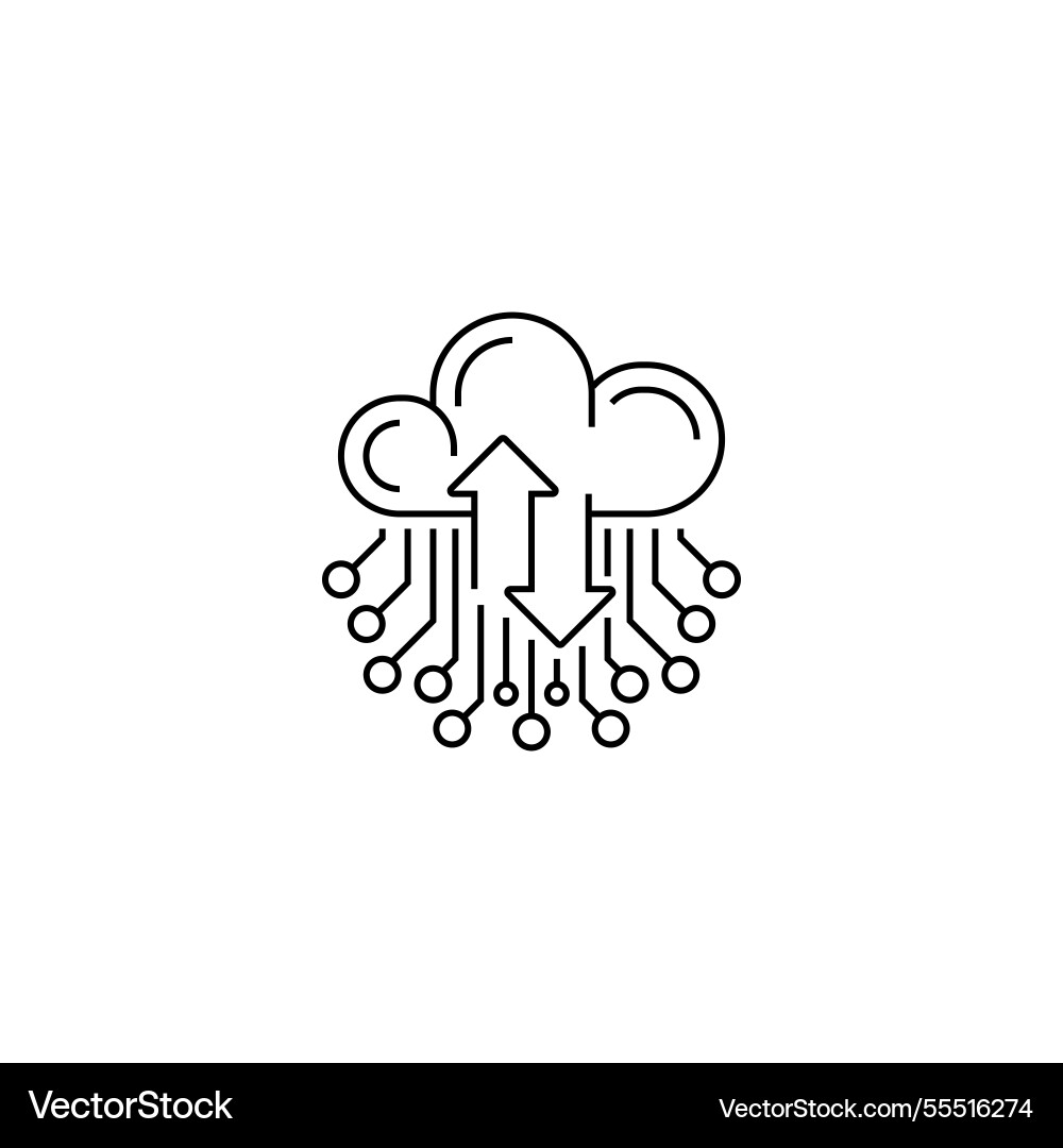 Cloud failover line icon linear style sign Vector Image