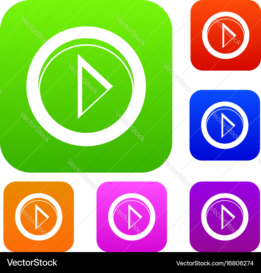 Cursor to right in circle set collection vector image
