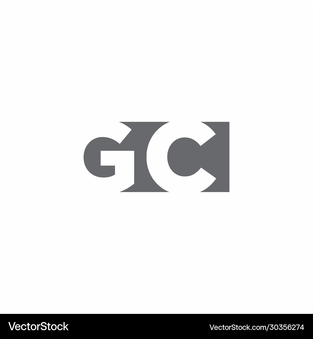 Gc logo monogram with negative space style design Vector Image