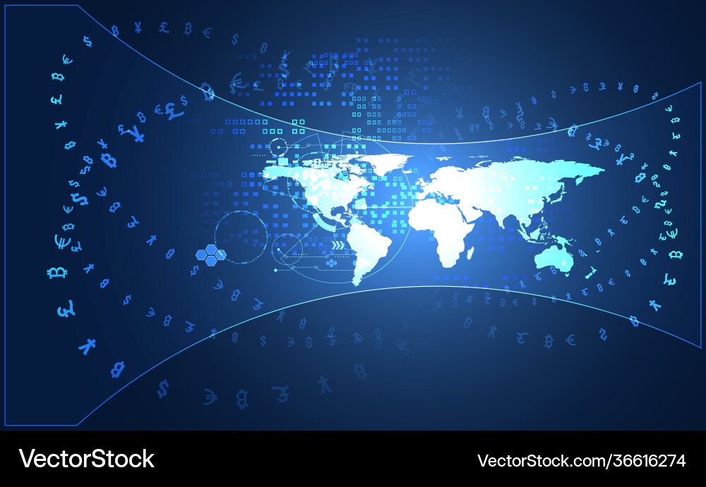 Global Data & Finance Network vector image
