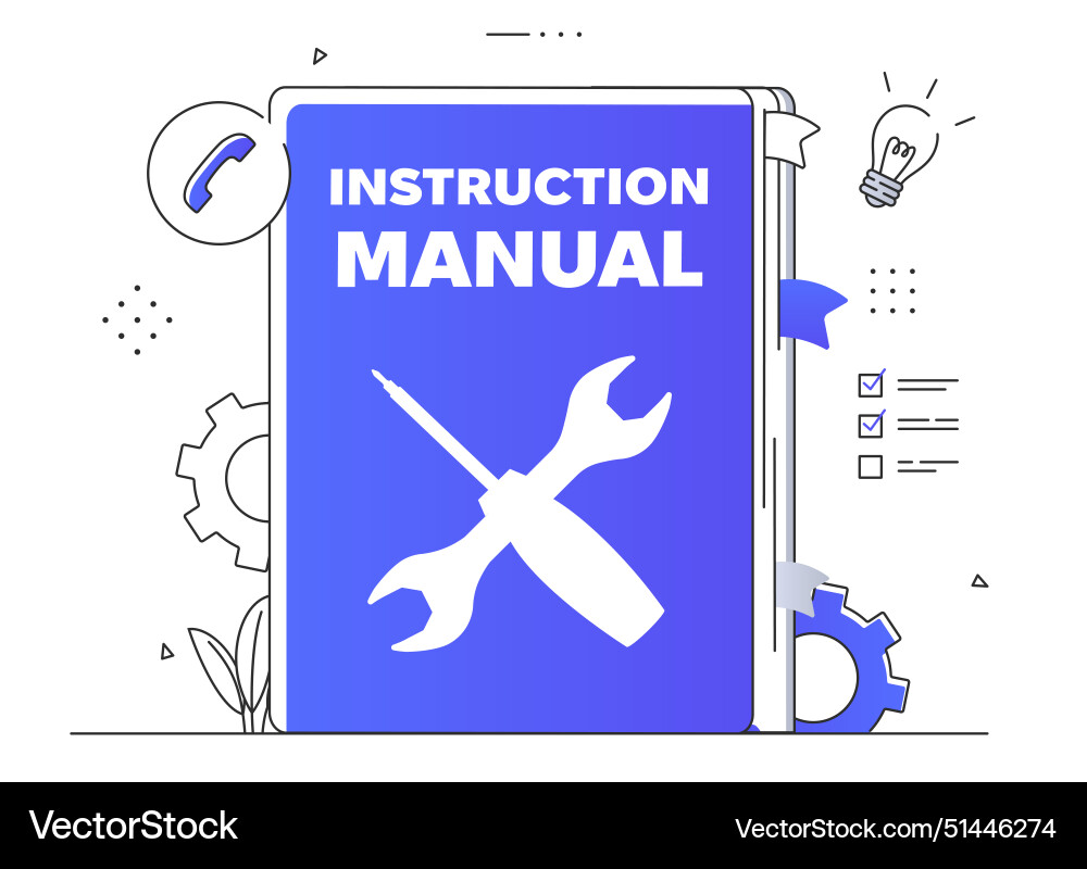 Instruction manual design guidebook Instruction manual design guidebook vector image