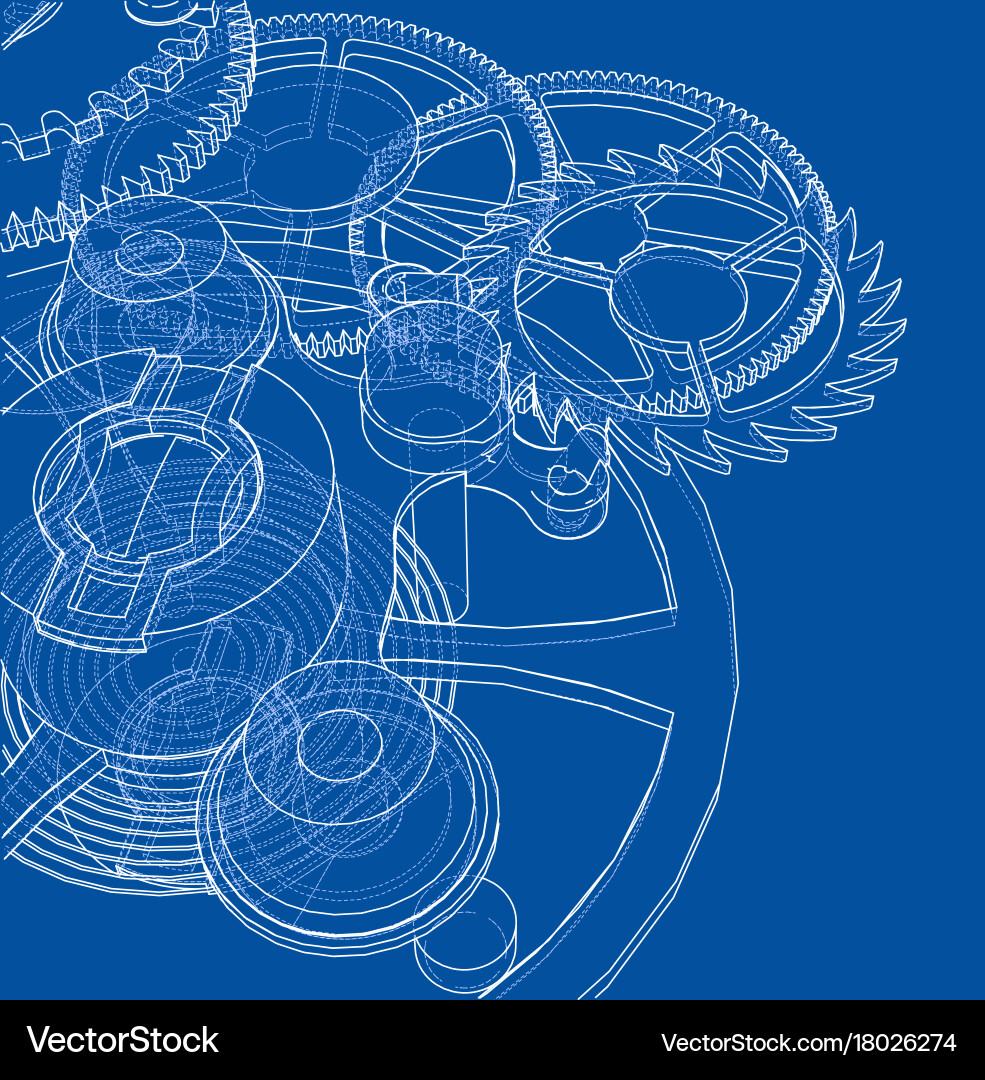 Interlocking Gears and Cogs vector image