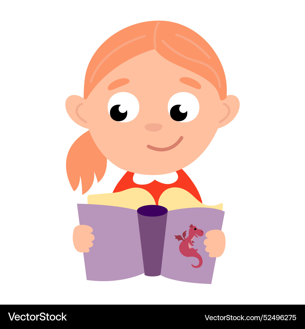 Daily routine the child is reading a book learn Vector Image