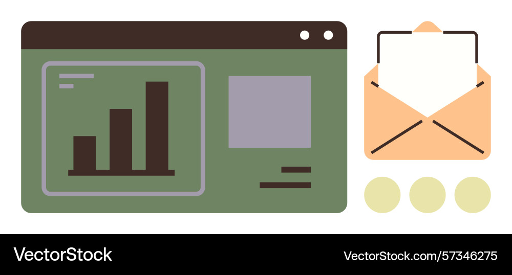 Digital analytics dashboard with bar chart Digital analytics dashboard with bar chart vector image