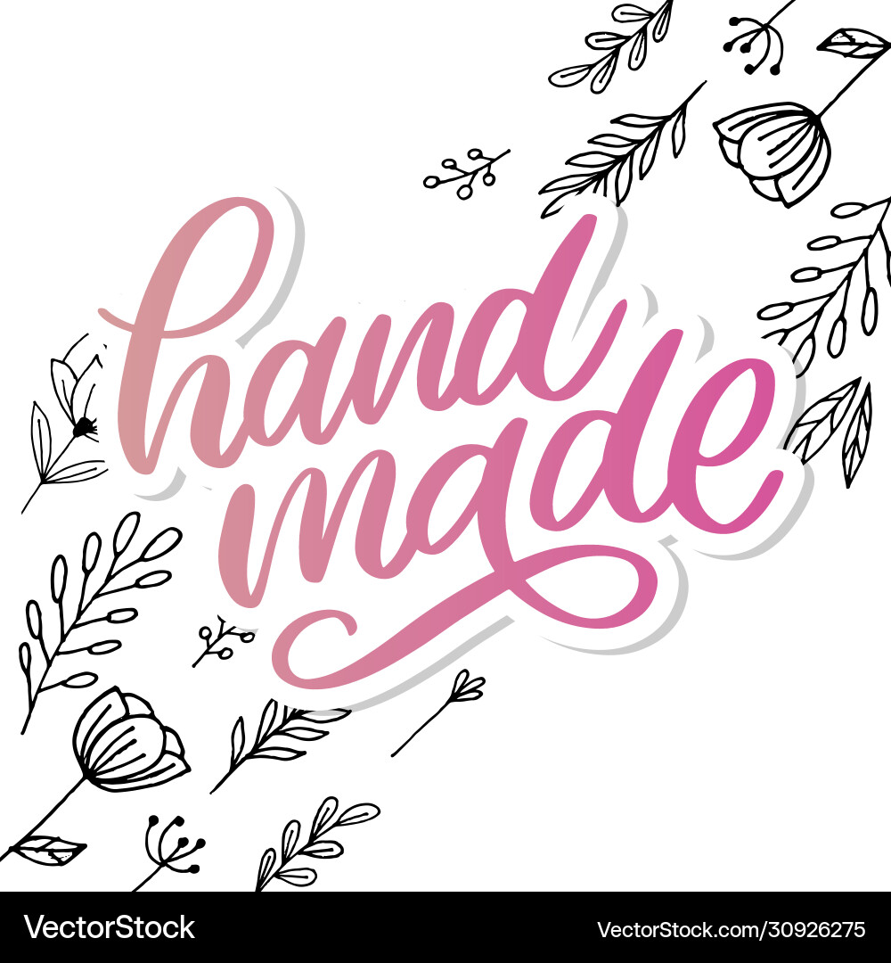 Hand made icon sign lettering slogan vector image