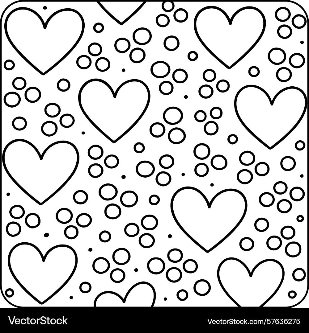 Hearts and dots pattern design Vector Image