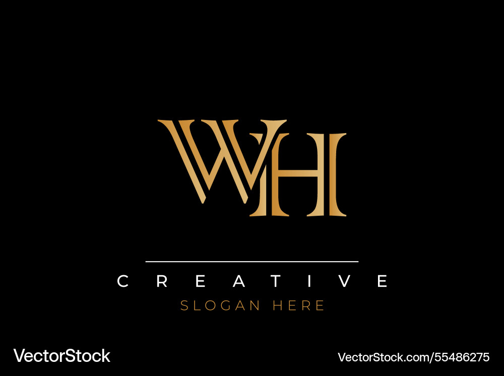 Kreatives wh Luxus-Logo Kreatives wh Luxus-Logo vektorbild