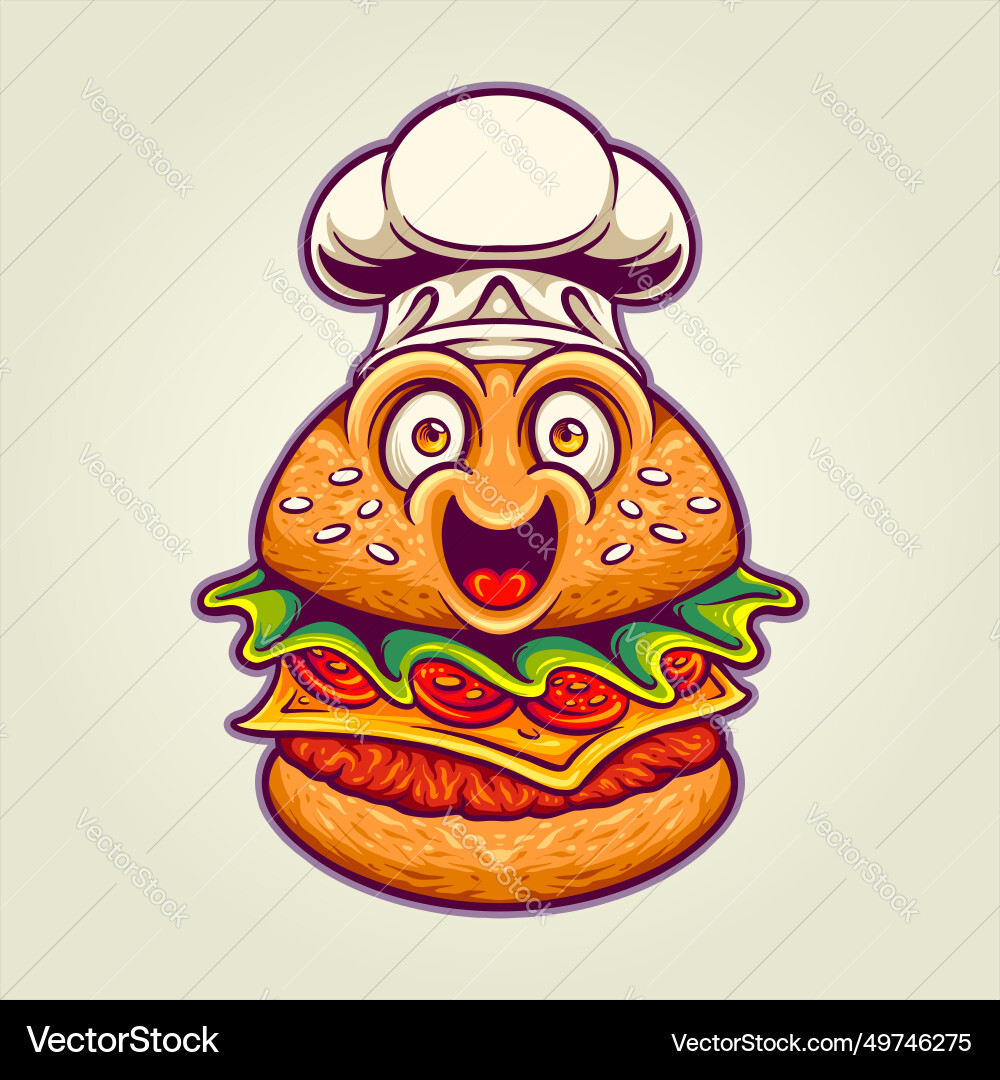 Lustige Essen Burger Koch köstlich Lustige Essen Burger Koch köstlich vektorbild