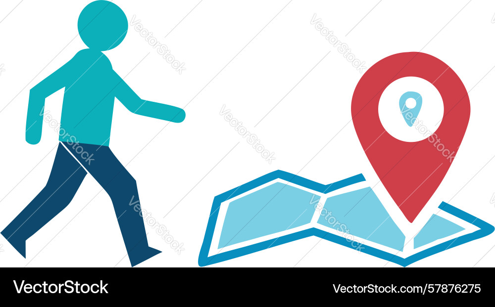 Person walking with map location pin design Vector Image
