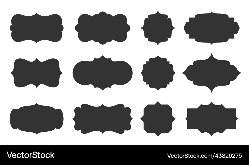 Royal retro blank vignette text frame tag set Royal retro blank vignette text frame tag set vector image