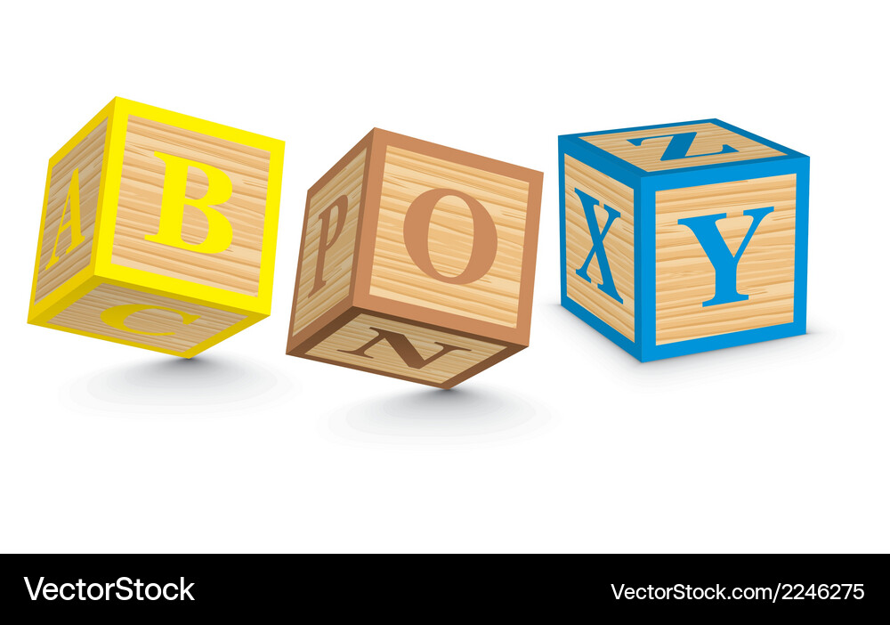 Word boy written with alphabet blocks Vector Image