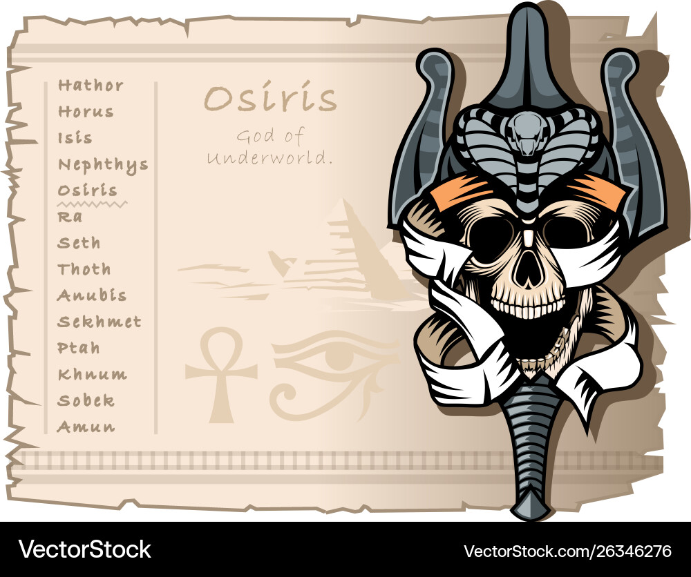 Ancient Egyptian Gods - Osiris Theme Vector Image