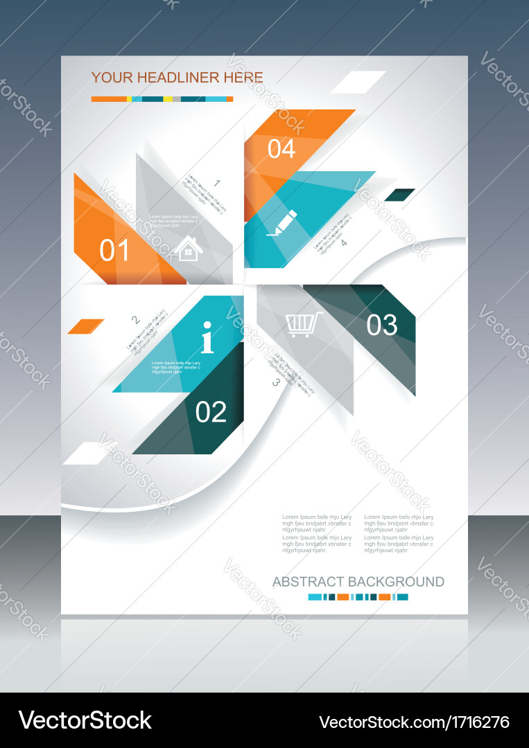 Brochure template design with abstract elements Vector Image