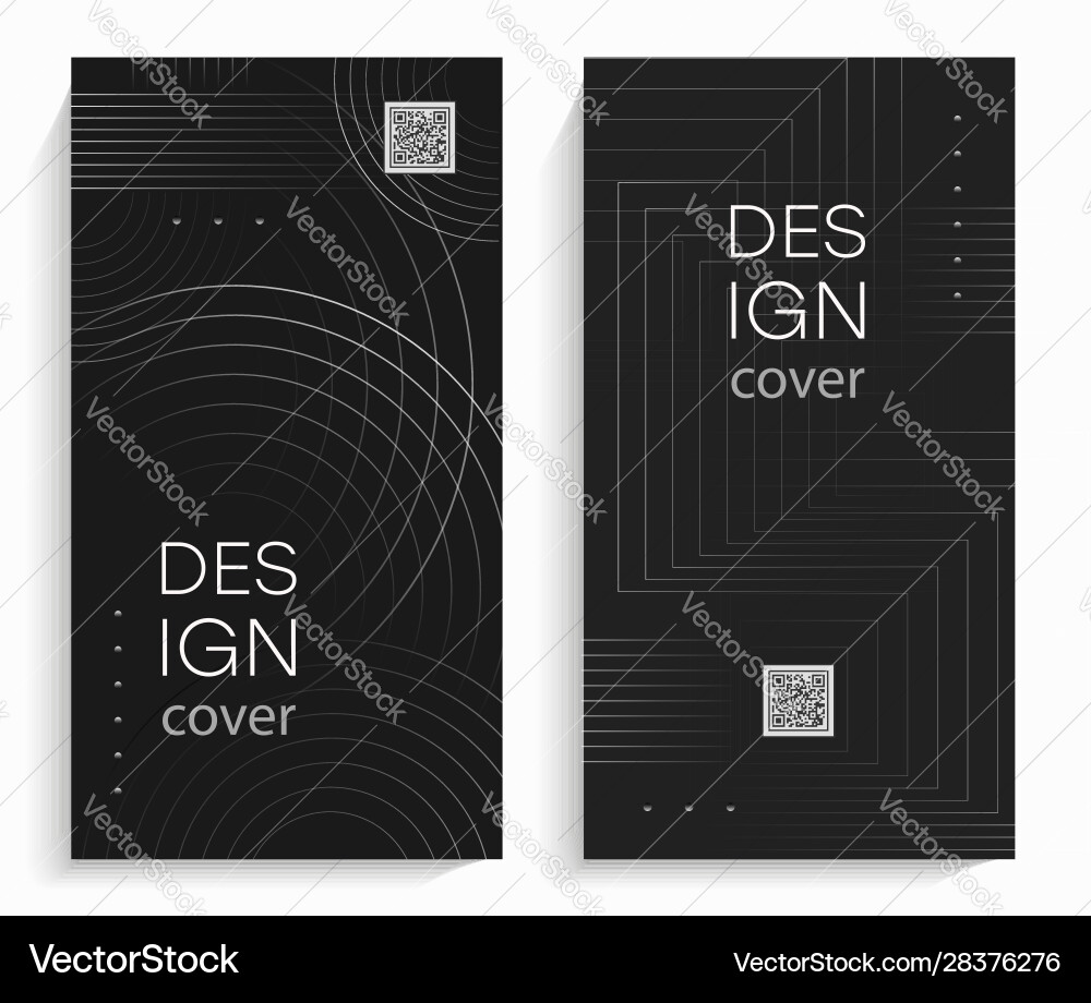 Flyers with abstract linear design shapes Vector Image
