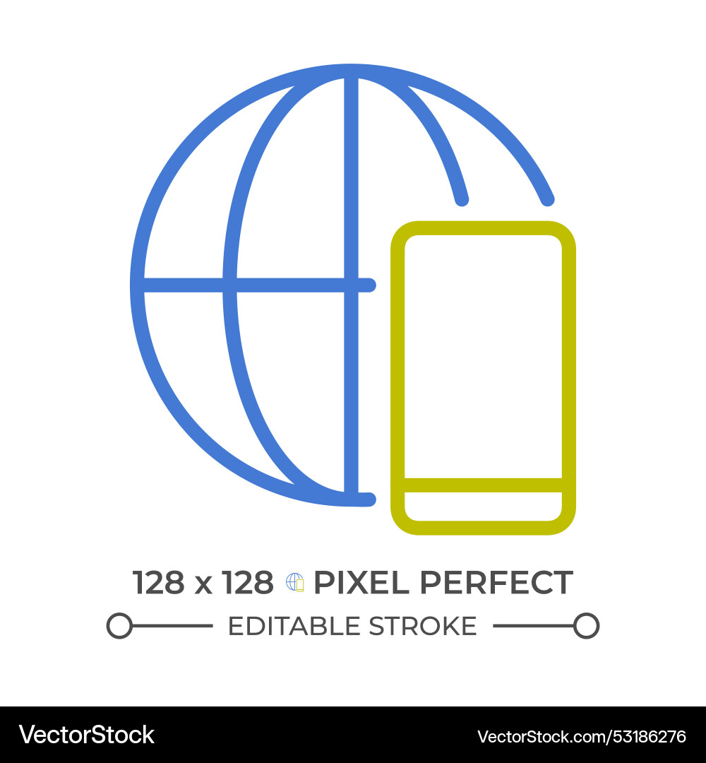 Global communication two color line icon Global communication two color line icon vector image