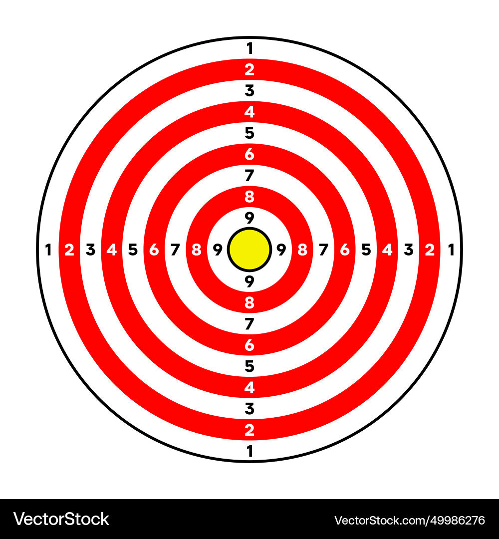 Shooting range paper target with divisions marks Shooting range paper target with divisions marks vector image