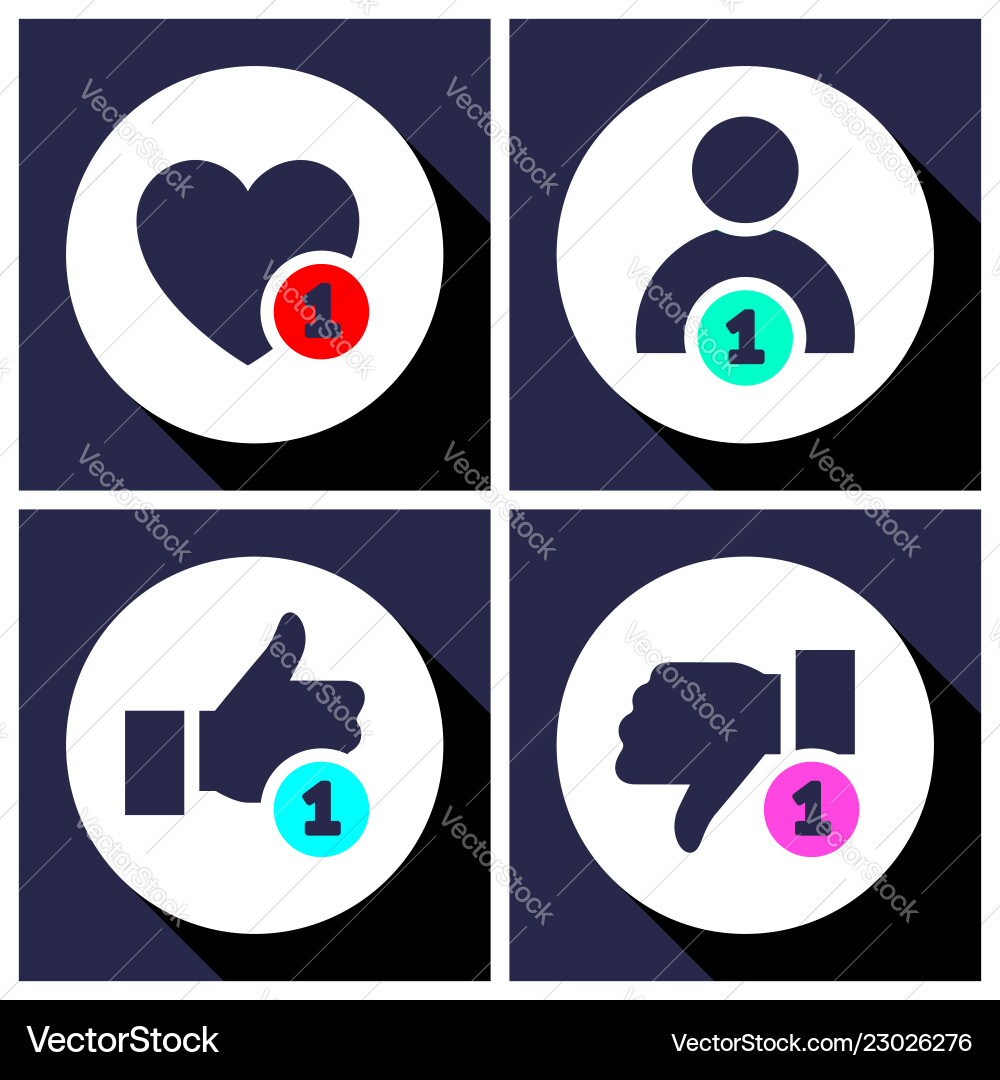 Simple buttons with user feedback social network Vector Image