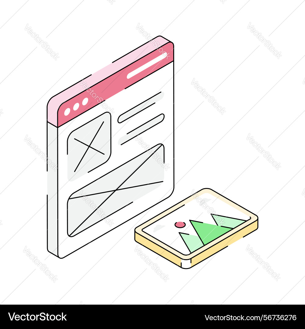 Web wireframe vector image