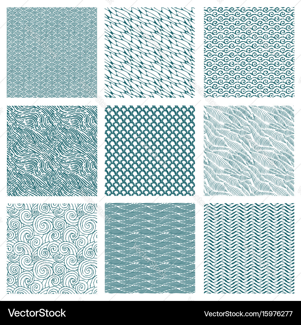 Abstract Wave Pattern - Seamless Tiles vector image