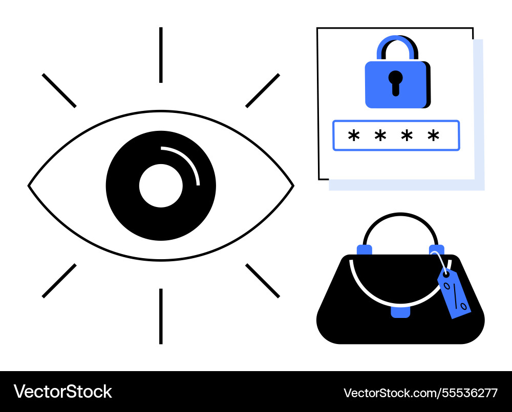 Auge mit Sicherheitsschloss Passworteingang Auge mit Sicherheitsschloss Passworteingang vektorbild