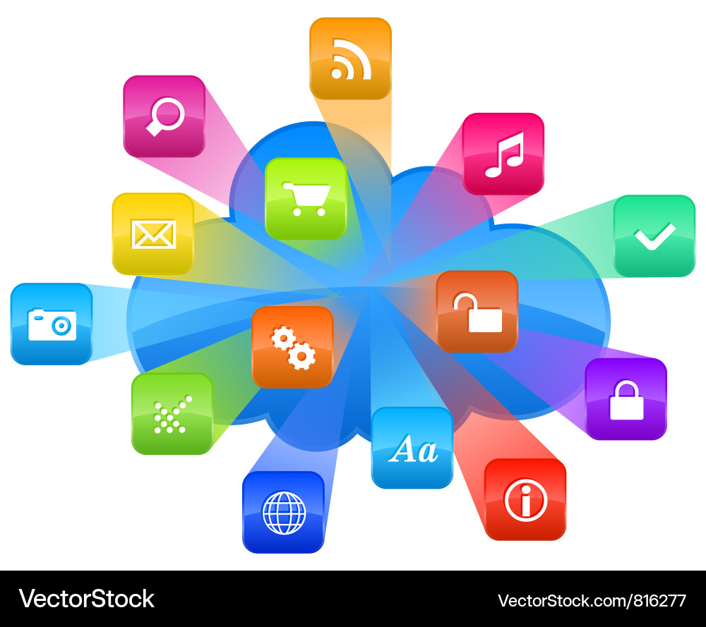 Cloud Storage Icons vector image