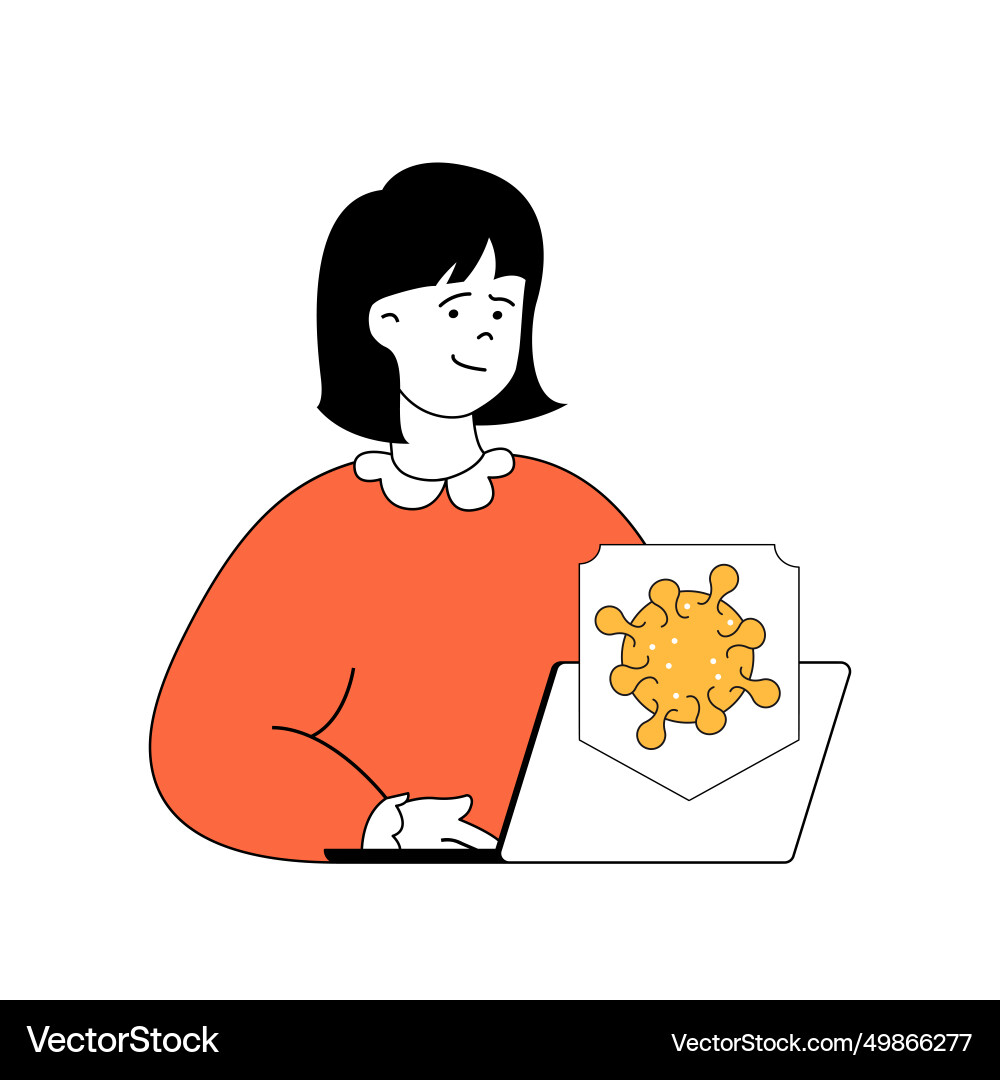Coronavirus concept with cartoon people in flat Coronavirus concept with cartoon people in flat vector image
