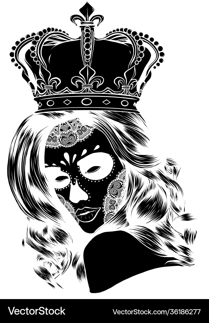 Death Queen Silhouette Portrait Vector Image