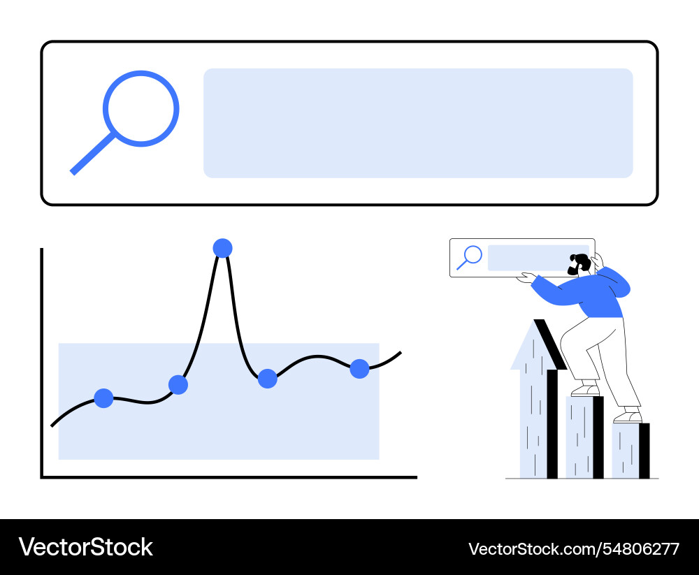 Exploring data insights through search and graph vector image