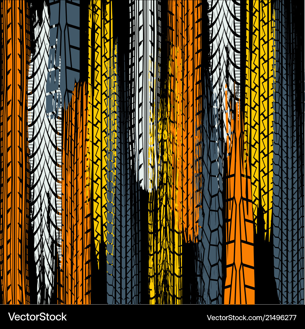 Four color tire track wallpaper Four color tire track wallpaper vector image