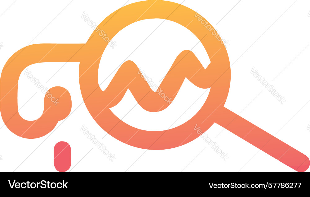 Magnifying glass with wavy lines for data signal vector image