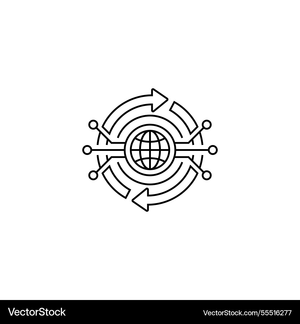 Network recovery line icon linear style sign Network recovery line icon linear style sign vector image