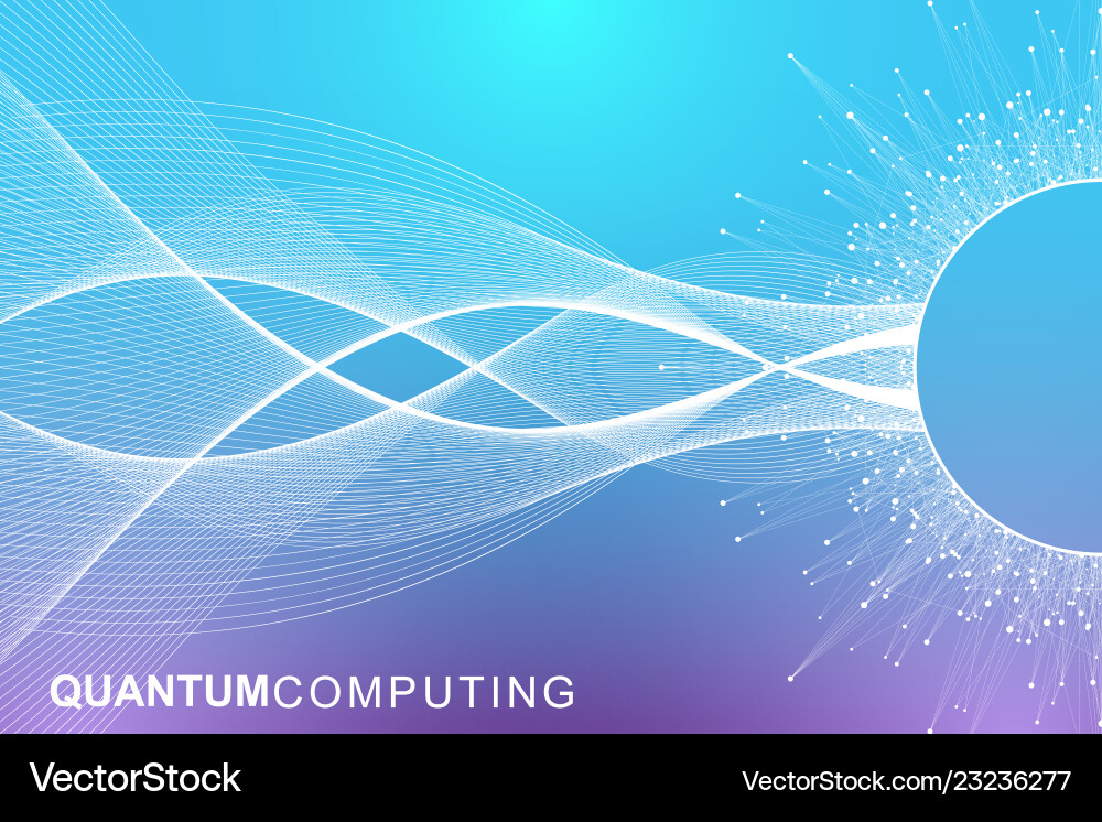 Quantum Computing & AI vector image