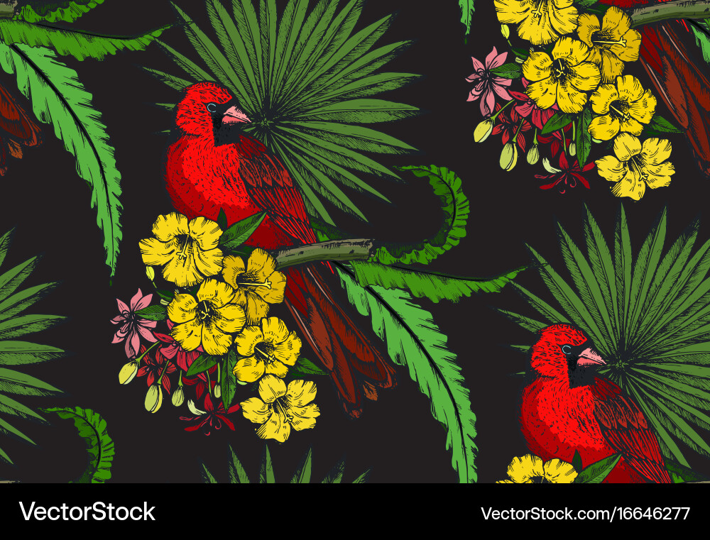 Seamless pattern with compositions of hand Vector Image