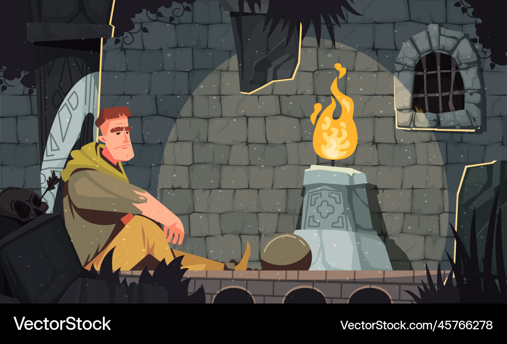 Dungeon prisoner cartoon vector image