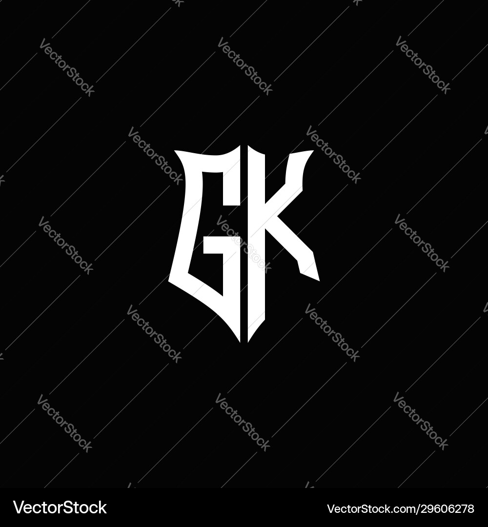 Gk Monogramm Buchstaben Logo Band mit Schildstil Gk Monogramm Buchstaben Logo Band mit Schildstil vektorbild