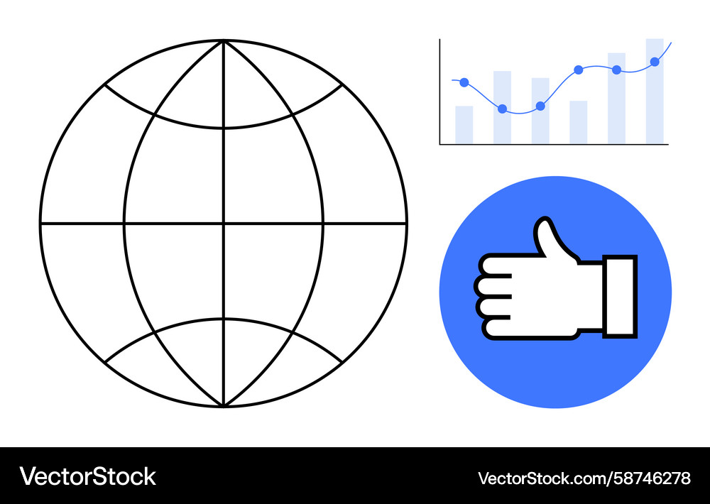 Global Data Analysis & Growth Vector Image