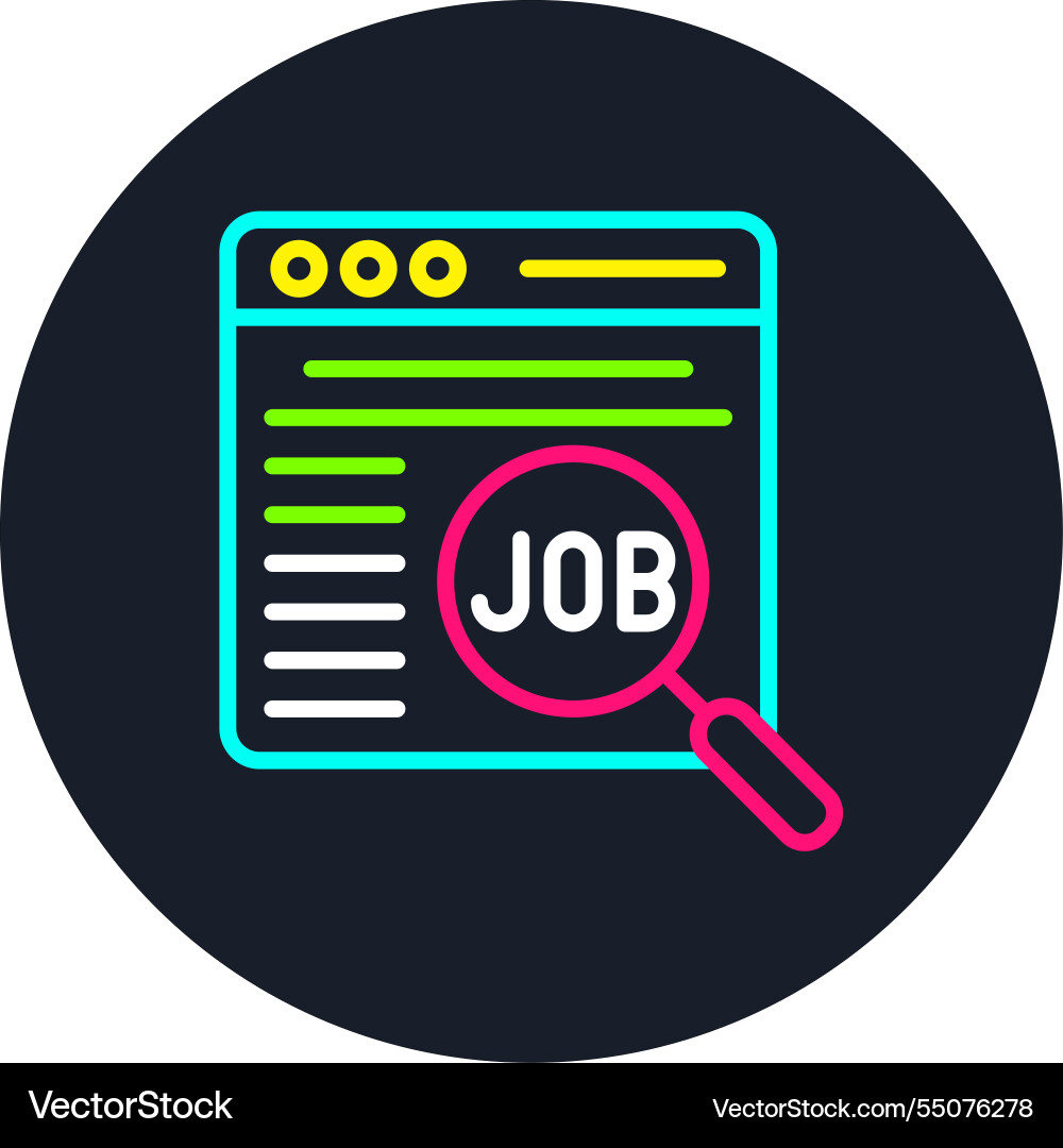 Job search line multi color icon Vector Image