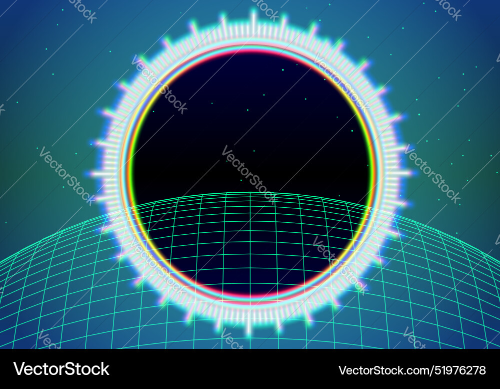Neon interface background with grid and ruler Neon interface background with grid and ruler vector image