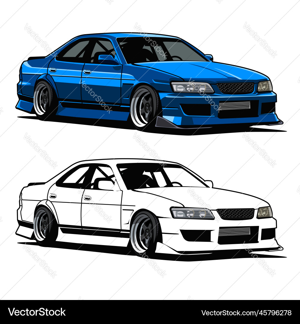 Nissan wide body black and white design vector image